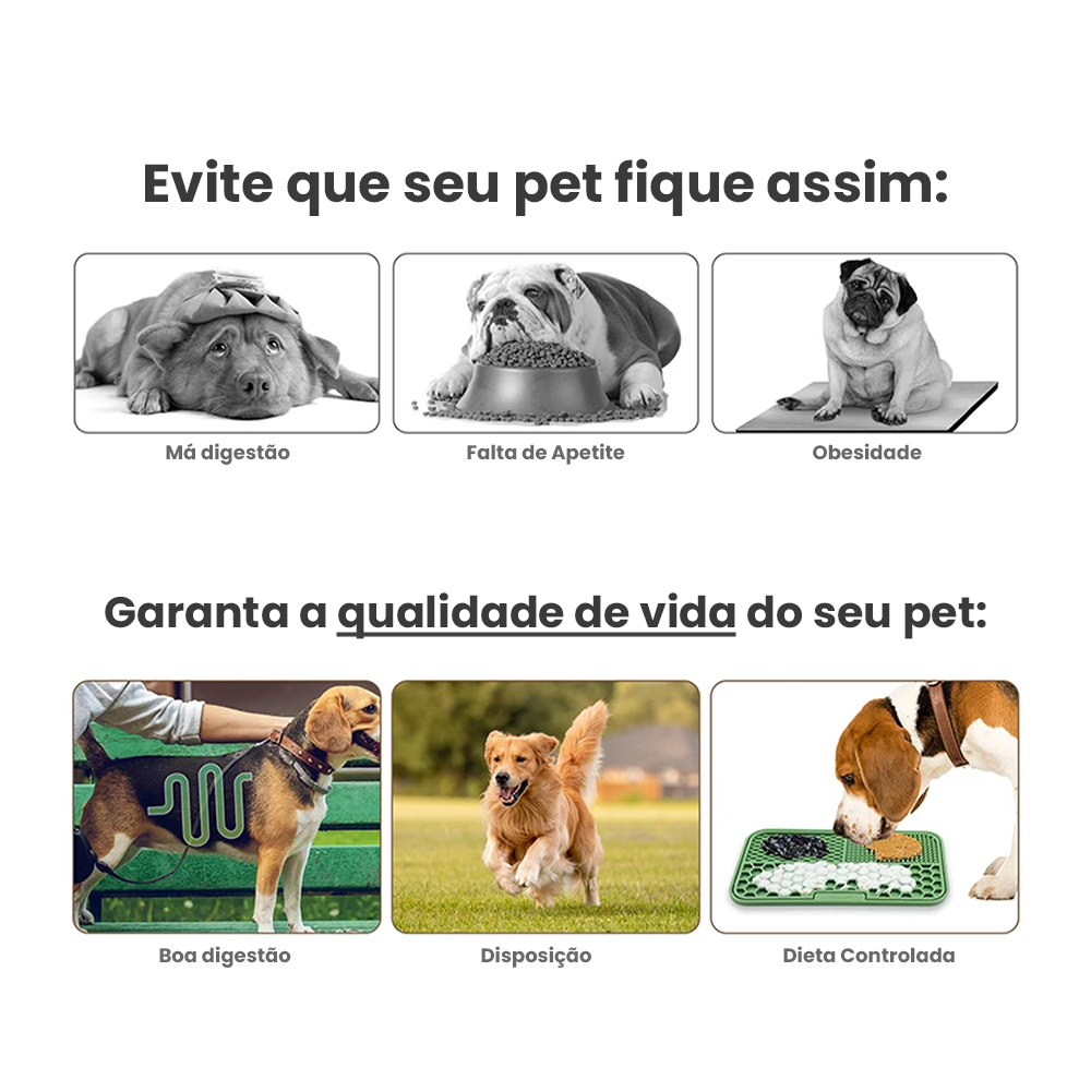 Tapete Alimentador Lento para Cães e Gatos | Silicone